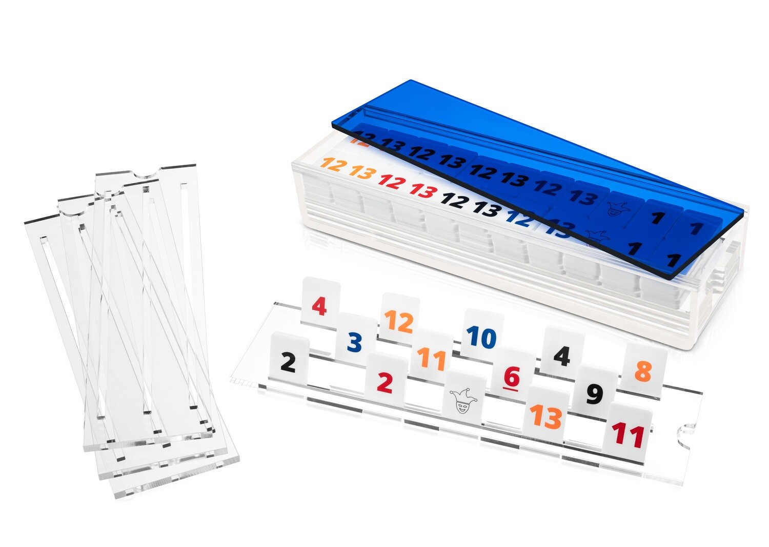 Lucite Blue Top Rummikub Tile Game