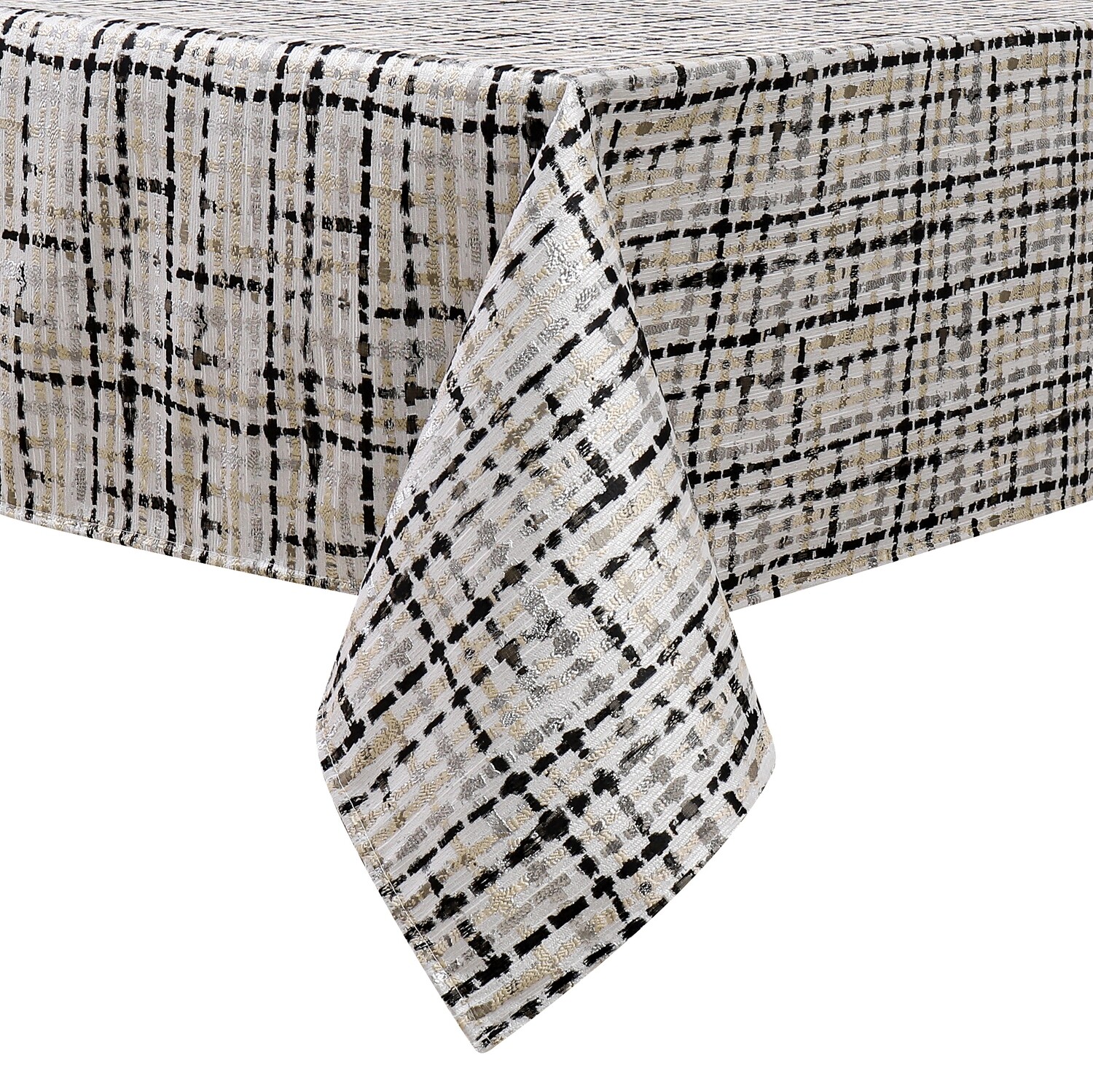 TC1349- 60 x 90 Jacquard Black Weave Tablecloth