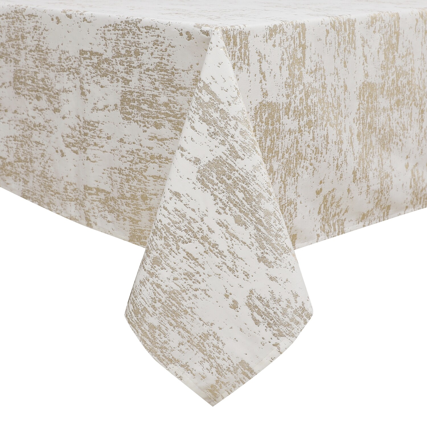 TC1402 - 60 x 90 Mosaic White Gold Print Tablecloth
