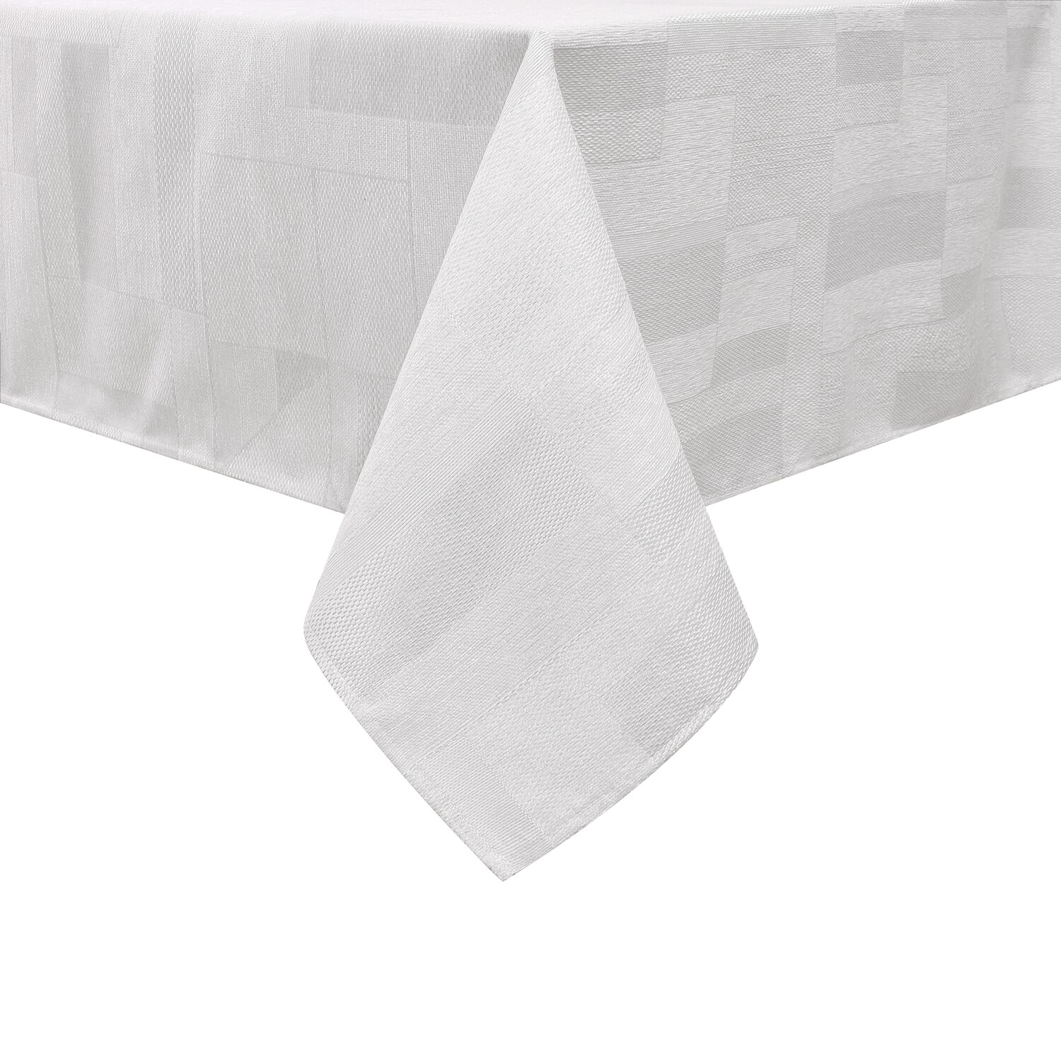 TC1372 - 60 x 90 Jacquard White/Silver Tablecloth