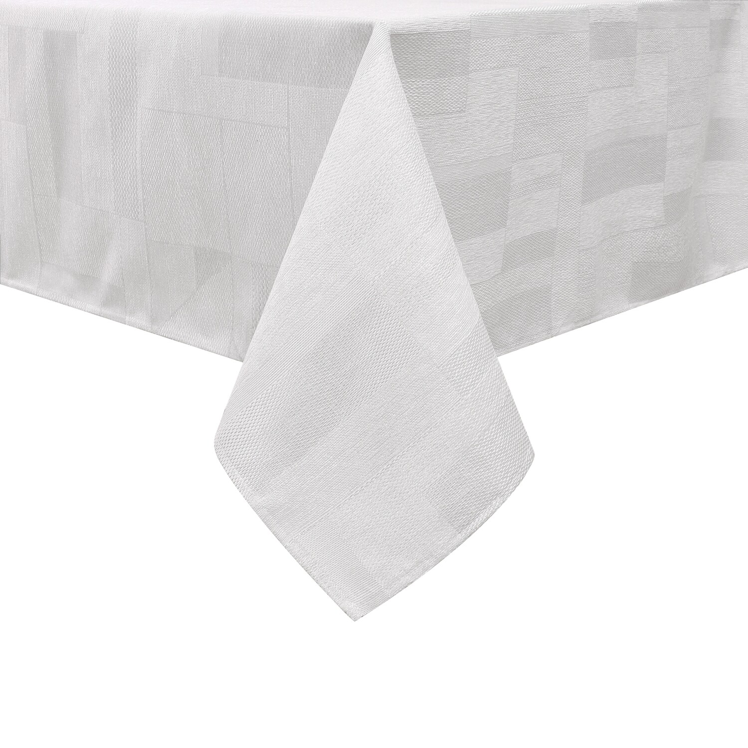 TC1372 - 70 x 144 Jacquard White/Silver Tablecloth