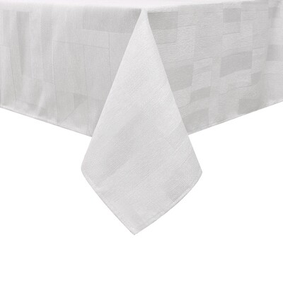 TC1372 - 70 x 144 Jacquard White/Silver Tablecloth