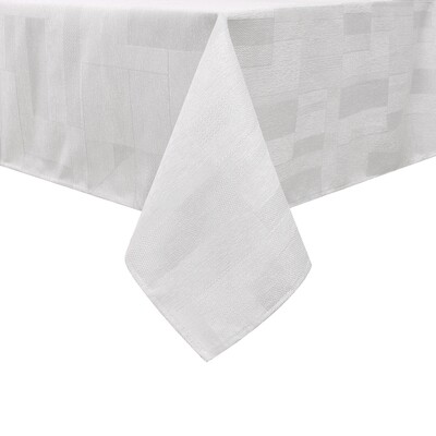 TC1372 - 70 x 108 Jacquard White/Silver Tablecloth