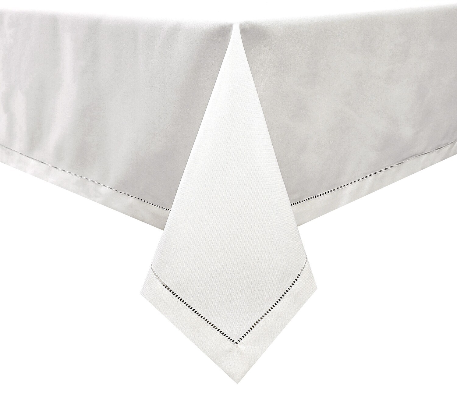 TC1551 - 60 x 90 Linen Look White with Hold Design Tablecloth
