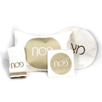 Pesach Leather Set Circle 2 Tone White/ Gold