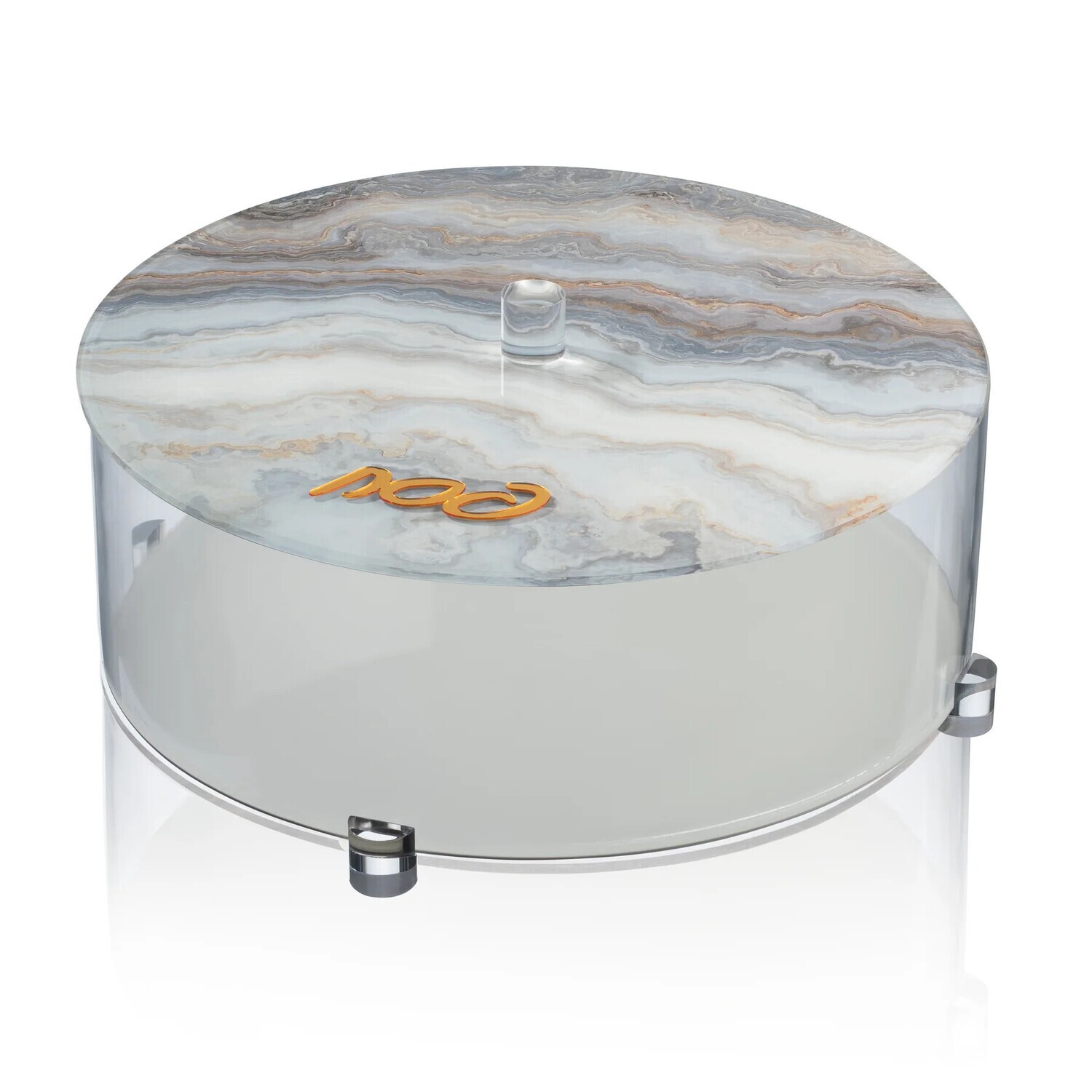 Taupe Agate Lucite Matzah Box