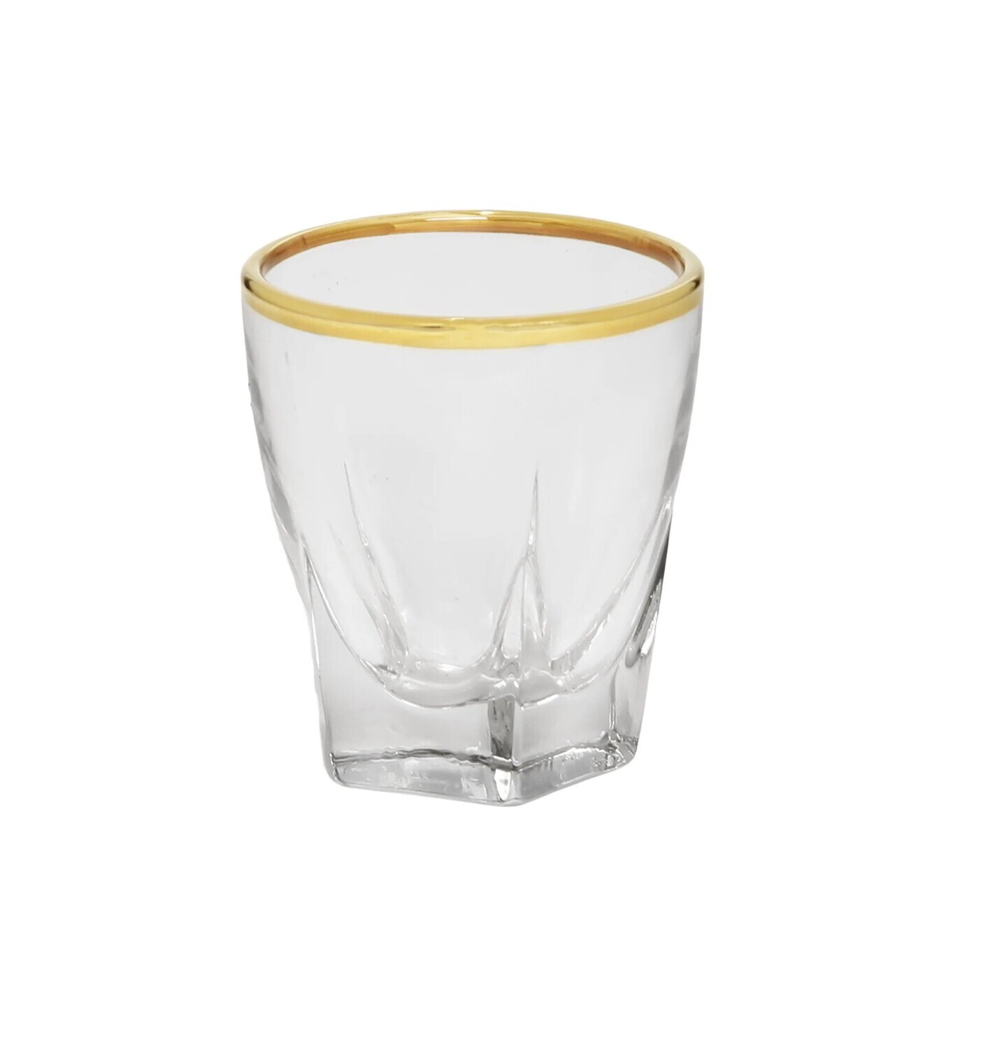 Crystal Shot Glasses with Gold Rim Set of 6