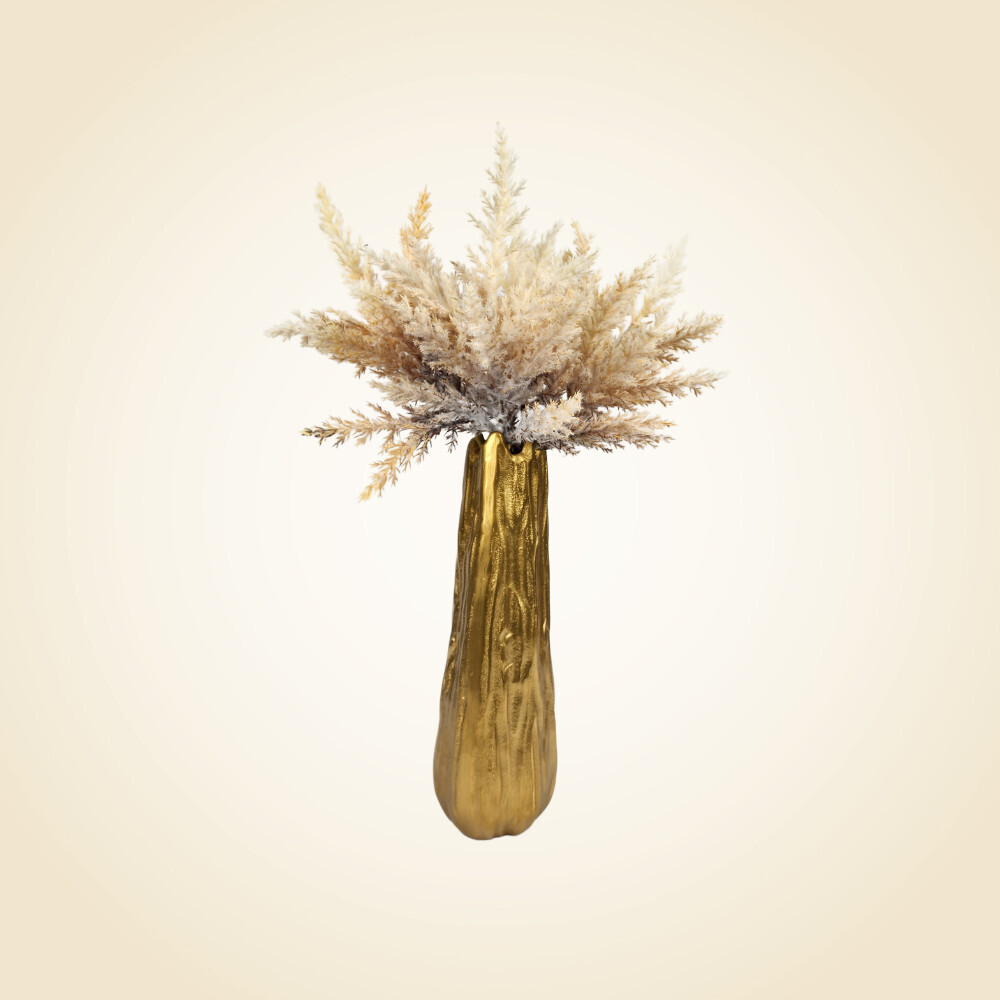 Small Gold  Branch Vase with Pampas