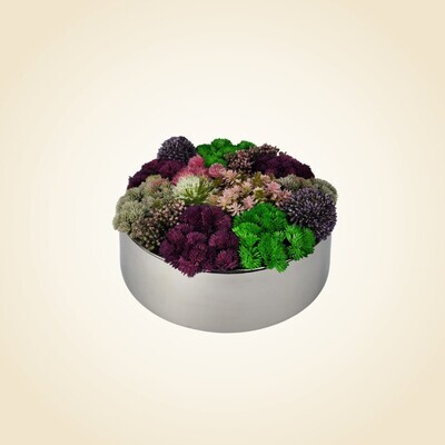 Floral Arrangement in LG Silver Round Planter