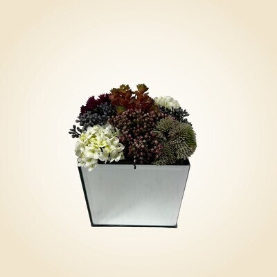 6" Mirror Cube Floral Arrangement