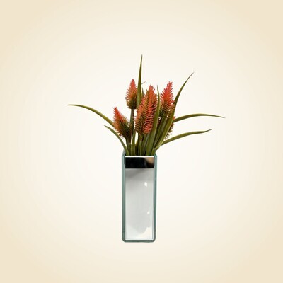 Mirror Bud Vase with Thistles