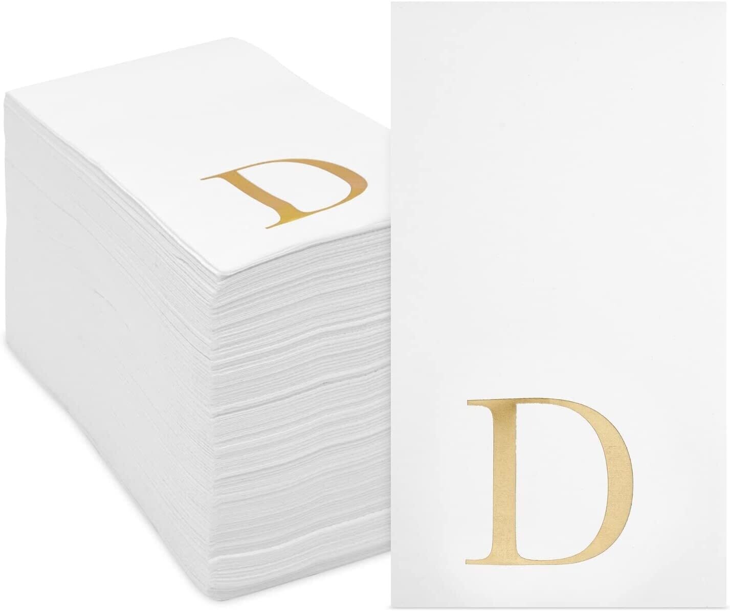 Gold Foil D Monogrammed Napkins Pack of 25