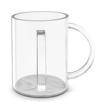 Clear Lucite Wash Cup with Marble Base
