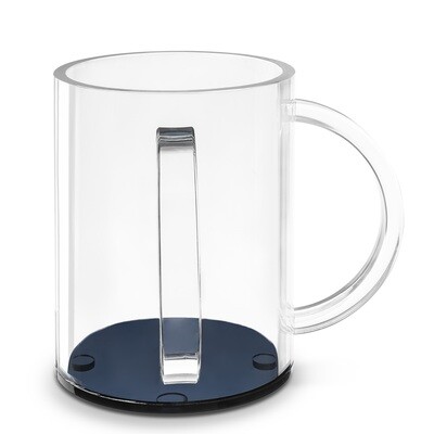 Clear Lucite Wash Cup with Blue Base