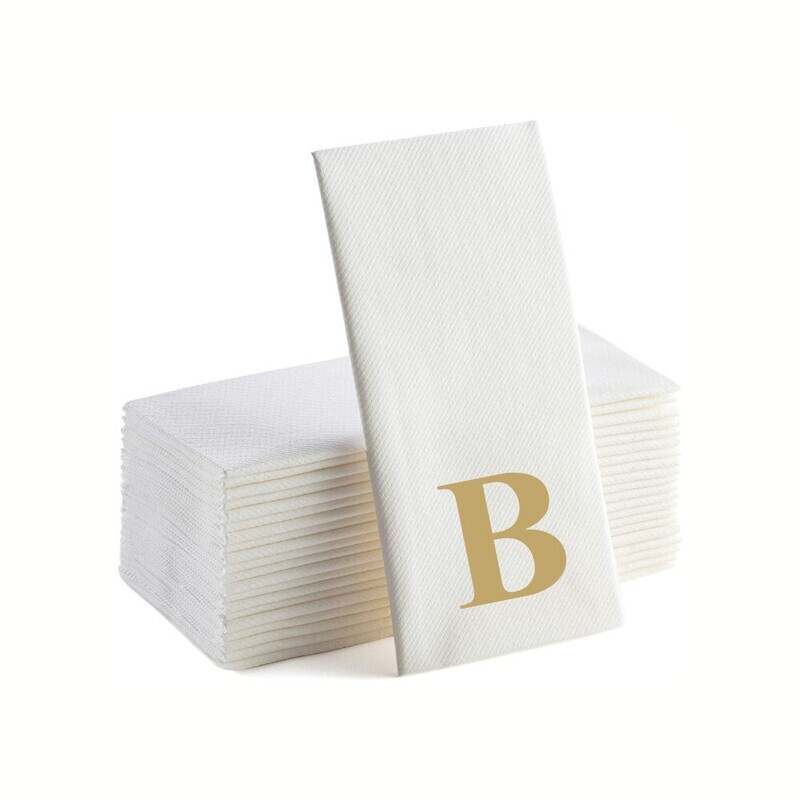 Gold Foil B Monogrammed Napkins Pack of 25