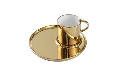 Gold Cappuccino Cup &amp; Plate