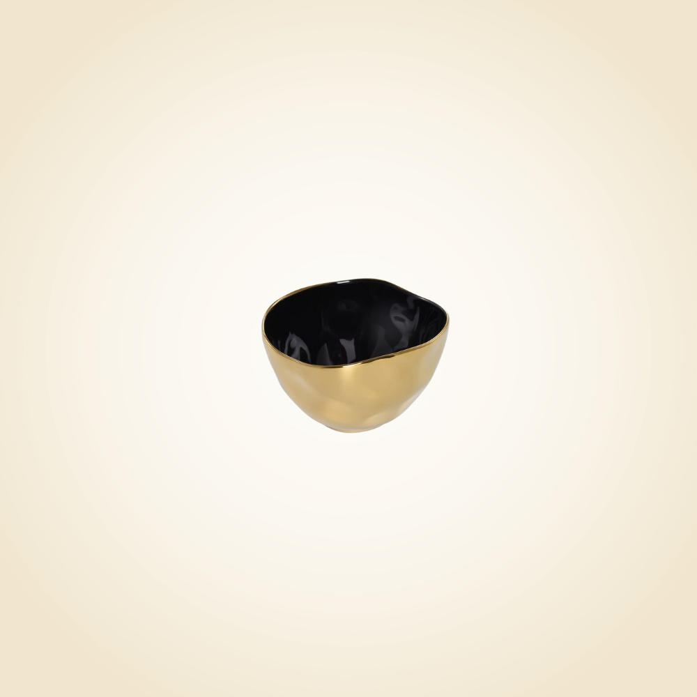 Black &amp; Gold Medium Bowl