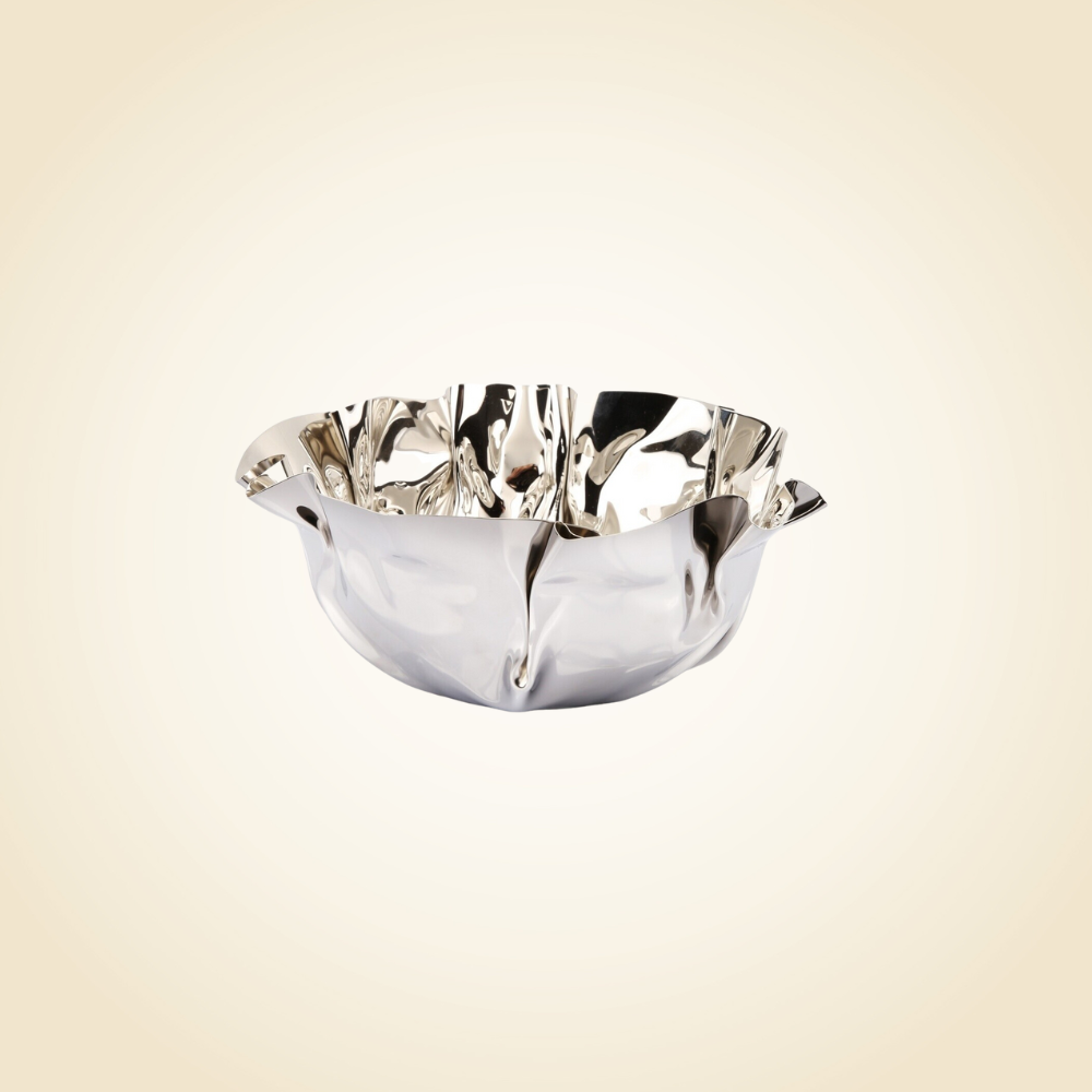 9.5&quot; Round SS Wavy Design Serving Bowl