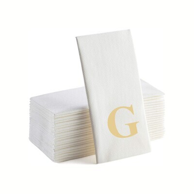 Gold Foil G Monogrammed Napkins Pack of 25