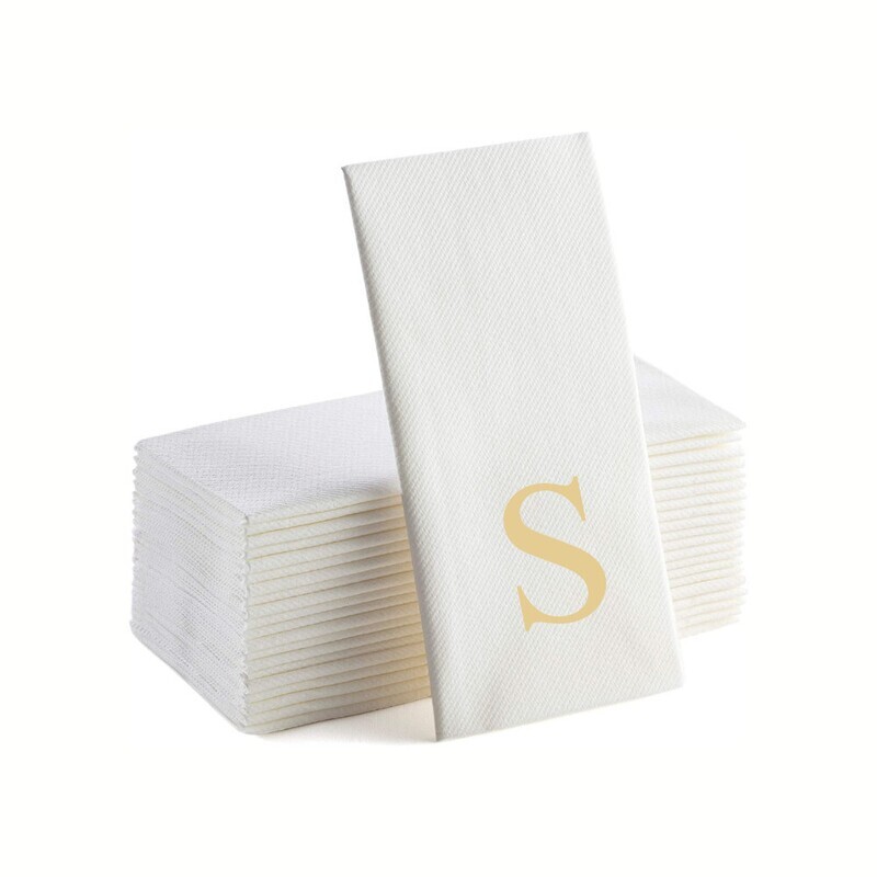 Gold Foil S Monogrammed Napkins Pack of 25