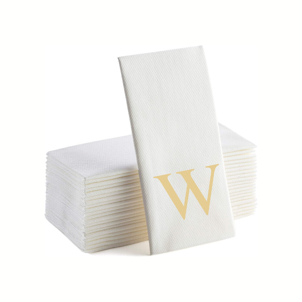 Gold Foil W Monogrammed Napkins Pack of 25