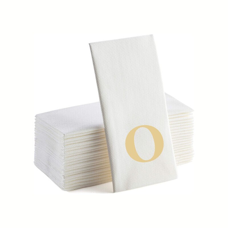 Gold Foil O Monogrammed Napkins Pack of 25