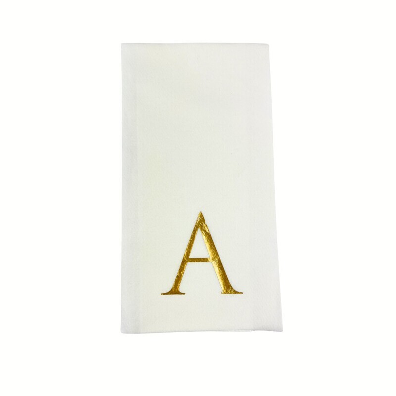 Gold Foil A Monogrammed Napkins Pack of 25