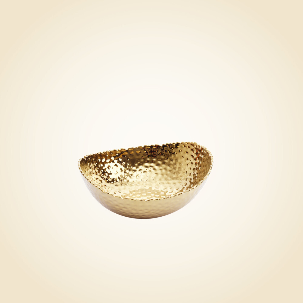 Ceramic Large Gold Oval Bowl