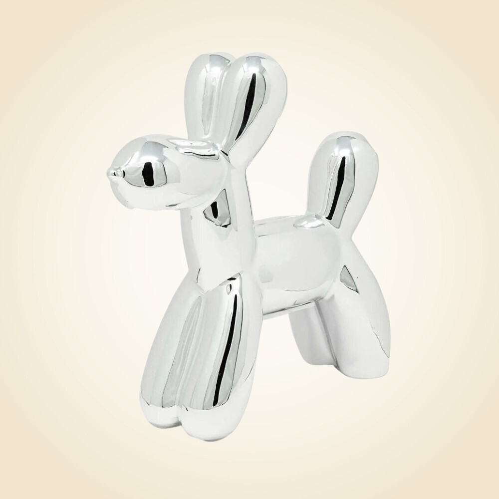 Silver Mini Balloon Dog 7.5&quot;