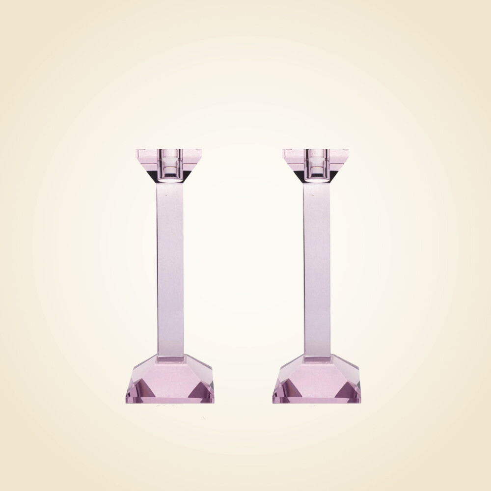 Pink Set of 2 Candlesticks