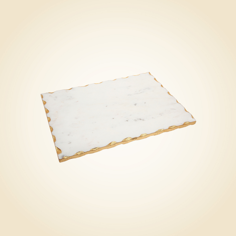 White Marble Board with Gold Edge 16x 12