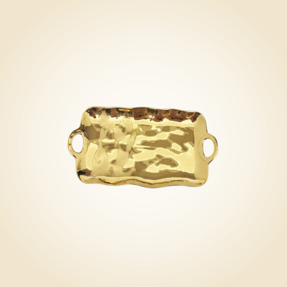 Gold Small Rectangle Serving Platter