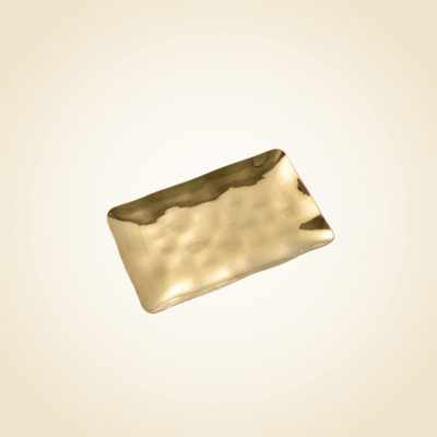 Gold Simple Ceramic Rectangular Platter