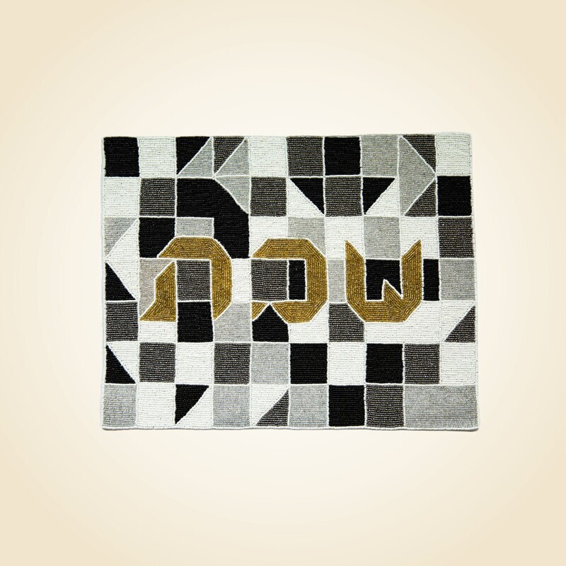 Glass beaded Geometric bold puzzle challah cover