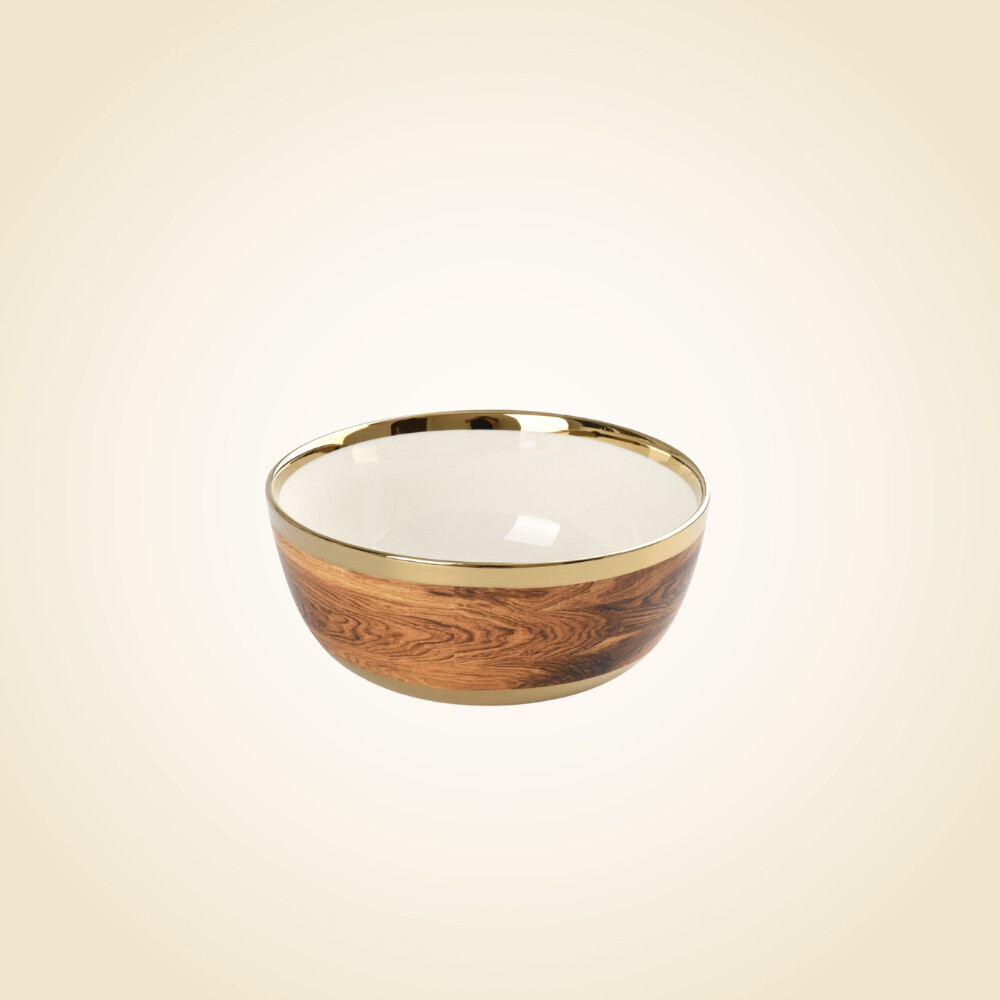 Madera Wood Gold Large Bowl