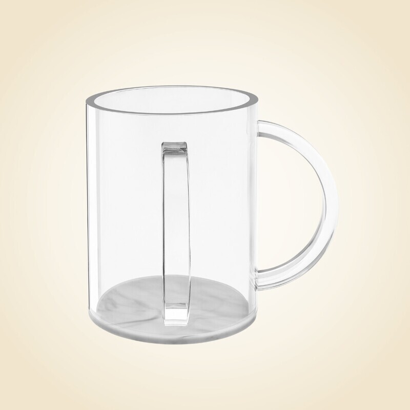 Clear Lucite Wash Cup with Marble Base