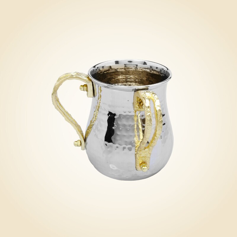 SS Wash Cup Gold Loop Handles