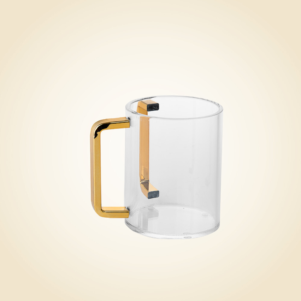 Lucite Wash Cup With Gold Handles
