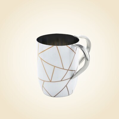 White/Gold Abstract Wash Cup