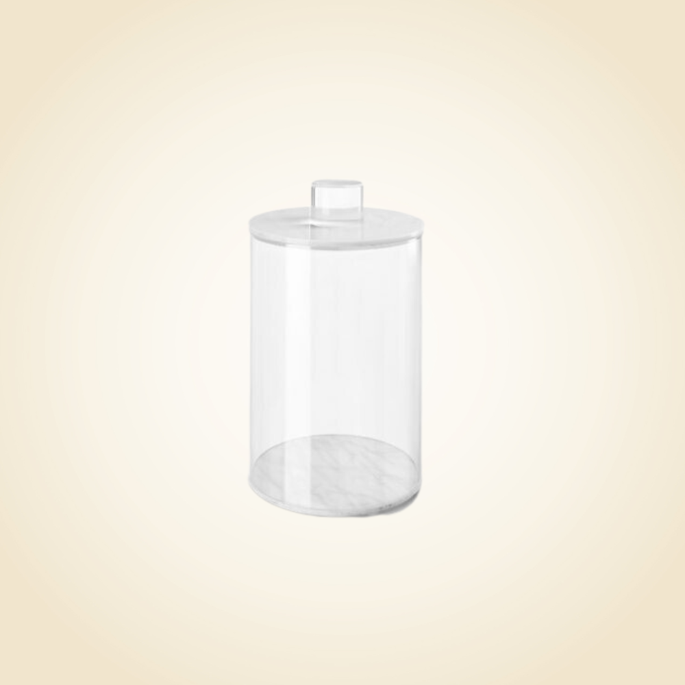 Luxe Round Marble Canister 7.5&quot;