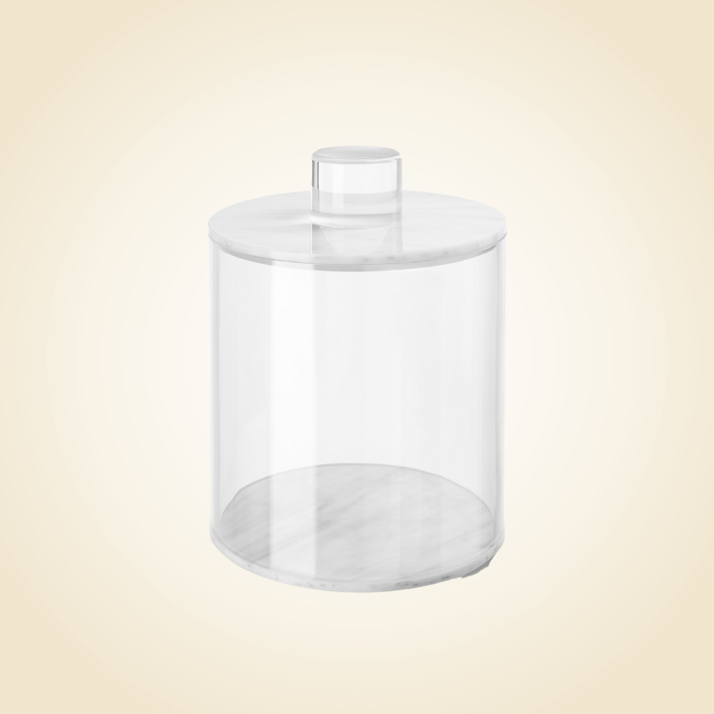 Luxe Round Marble Canister 5&quot;