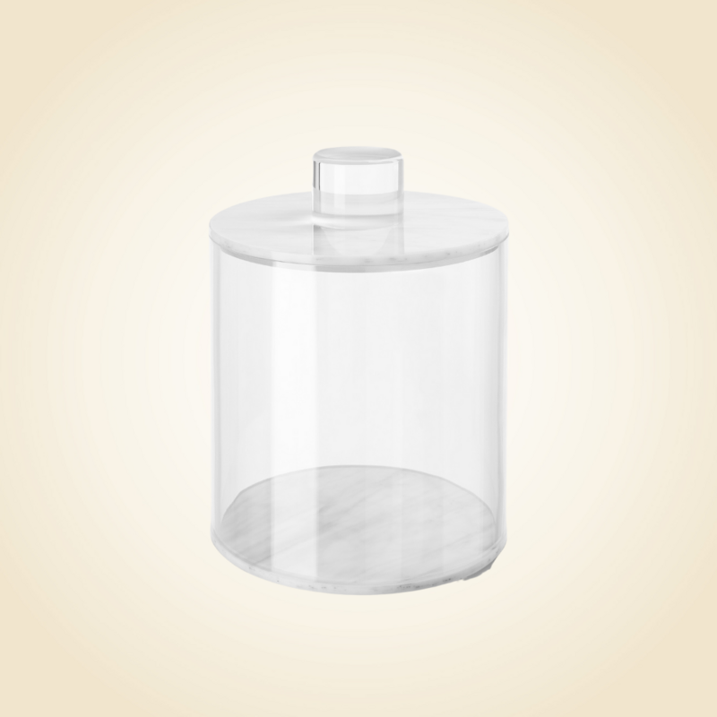 Luxe Round Marble Canister 5&quot;
