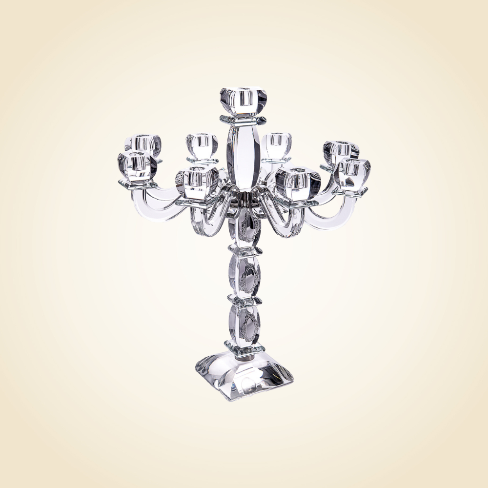 Crystal Round SS 9 Branch Candelabra