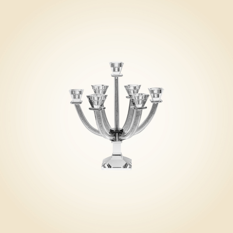 7 branch Crystal candelabra With stones
