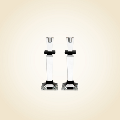 Jerusalem Crystal Smoke Candlesticks