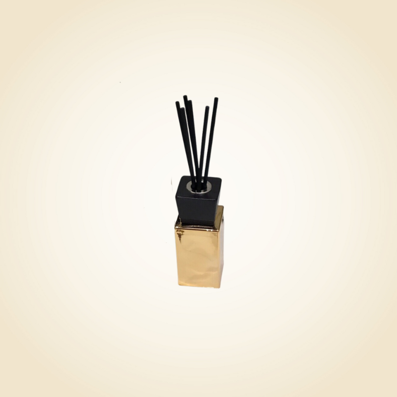 Gold Square Reed Diffuser with Wood Top