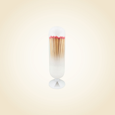 Lg Cloud White Cloche Matches w Red Tips