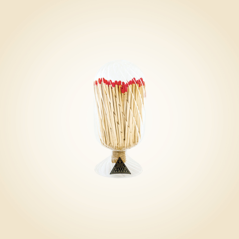 Small Striped Cloche Matches Red Tips