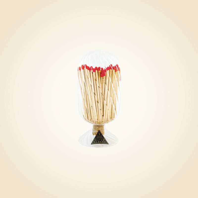 Small Striped Cloche Matches Red Tips