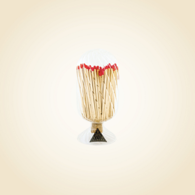 Small Striped Cloche Matches Red Tips